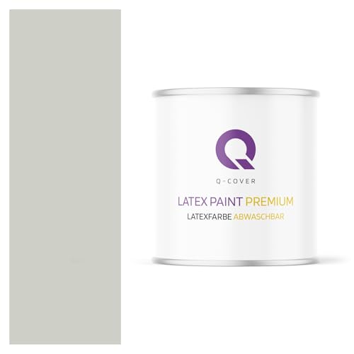 Q-COVER Latexfarbe Abwaschbar 2L (ca.14m2) Hell khaki Farbton Innenfarbe Wandfarbe Deckenfarbe Klasse 2 Mattfarbe Für Allergiker Scheuerfest Geruchlos Frei Von Voc von Q-COVER