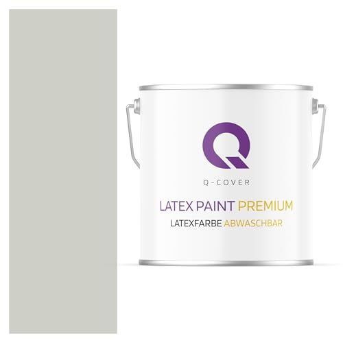 Q-COVER Latexfarbe Abwaschbar 5L (ca.35m2) Hell khaki Farbton Innenfarbe Wandfarbe Deckenfarbe Klasse 2 Mattfarbe Für Allergiker Scheuerfest Geruchlos Frei Von Voc von Q-COVER