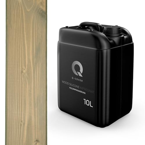 Q-COVER holzimprägnierung Grau-gelb 7034 10 L 2 in 1 holzschutz farbimprägnierung imprägniermittel holzschutzmittel imprägnierung abperleffekt alle holzarten holzgrundierung von Q-COVER