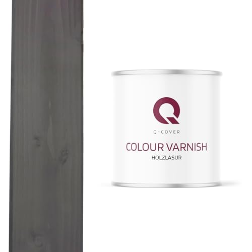 Q-Cover Holzlasur Anthrazit 2.5L (ca.13m²-1 Anstrich) Seidenmatt Holzschutz Holzschutzlasur Lasur Wasserbasierte Innen Außen Lasur Abperleffekt Für Holz von Q-COVER