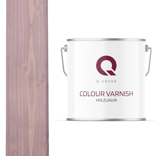 Q-Cover Holzlasur Farbton Puderrosa 5L (ca.25m²-1 Anstrich) Seidenmatt Holzschutz Holzschutzlasur Lasur Wasserbasierte Innen Außen Lasur Abperleffekt Für Holz von Q-COVER