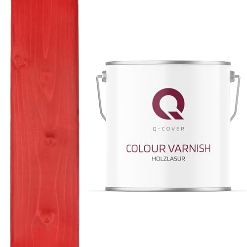 Q-Cover Holzlasur Rot 5L (ca.25m²-1 Anstrich) Seidenmatt Holzschutz Holzschutzlasur Lasur Wasserbasierte Innen Außen Lasur Abperleffekt Für Holz Q-Cover Holzlasur Rot 5L (ca.25m²-1 Anstrich) Seidenmatt Holzschutz Holzschutzlasur Lasur Wasserbasierte Innen Außen Lasur Abperleffekt Für Holz von Q-COVER