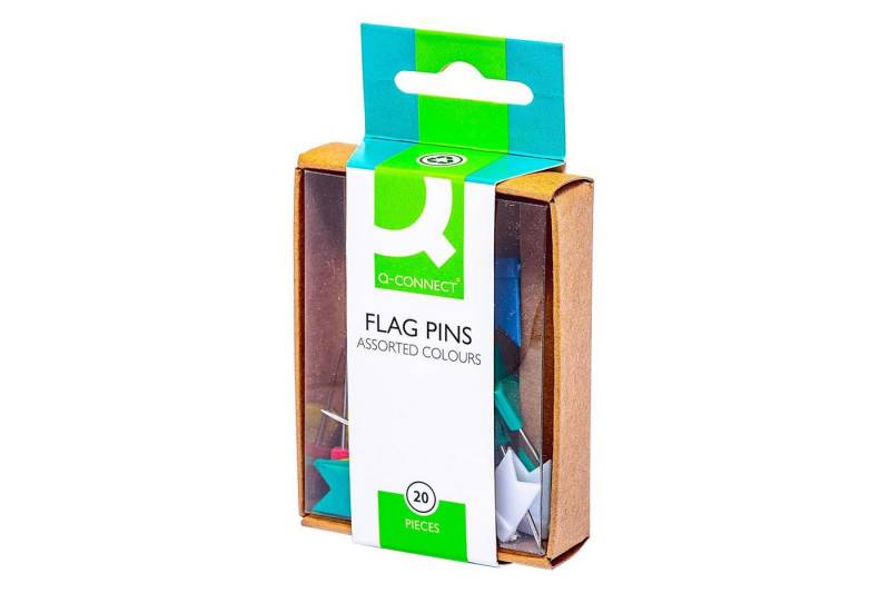 Q-Connect Stecknadeln Q-Connect® KF02039 Markierfahnen - 18 x 10 mm, sortiert, Dose 20 Stück von Q-Connect