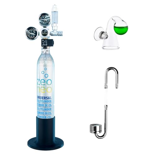 Q-Grow CO2 Anlage Aquarium Komplettset – einfach und universell - Inkl. Edelstahl Diffusor, Dauertest, Druckminderer, 425g CO2 Flasche,bis 500L von Q Grow Innovative Aqua Tools