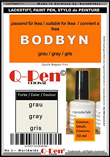 Lackstift Touch-Up Paint passend für Ikea BODBYN grau/gray/gris - Q-Pen Original von Q-Pen Original