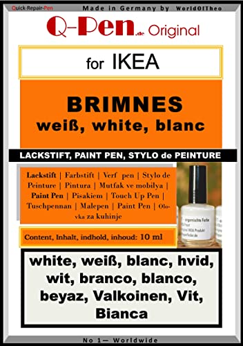 Q-Pen Ausbesserungsfarbe für passend Ikea BRIMNES weiß - white - blanc von Q-Pen Original
