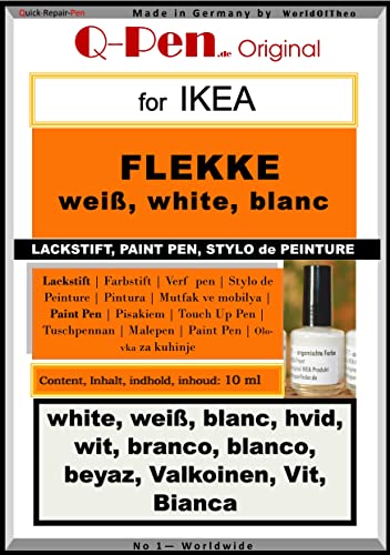 Q-Pen Ausbesserungsfarbe für passend Ikea FLEKKE weiß - white - blanc von Q-Pen Original