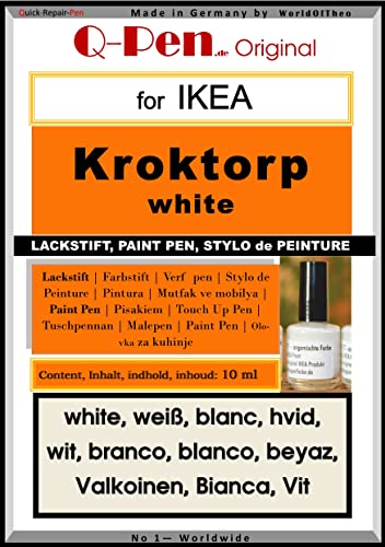 Q-Pen Ausbesserungsfarbe für passend Ikea KROKTORP weiß - white - blanc von Q-Pen Original
