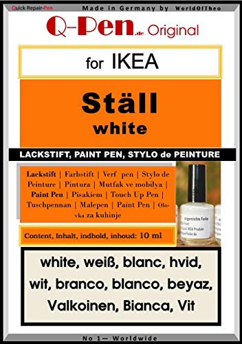 Q-Pen Ausbesserungsfarbe für passend Ikea STÄLL weiß - white - blanc von Q-Pen Original