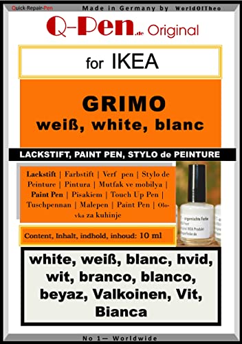 Q-Pen Ausbesserungsfarbe passend für Ikea GRIMO weiß - white - blanc von Q-Pen Original