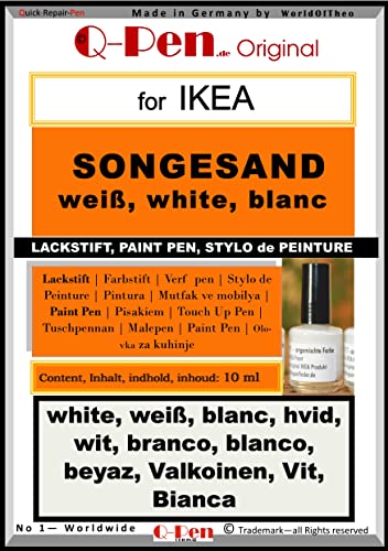Q-Pen Ausbesserungsfarbe passend für Ikea SONGESAND weiß - white - blanc von Q-Pen Original