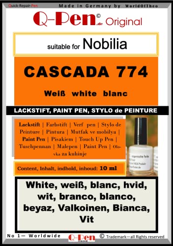 Q-Pen Ausbesserungsfarbe passend für nobilia CASCADA 774 weiß - white - blanc von Q-Pen Original