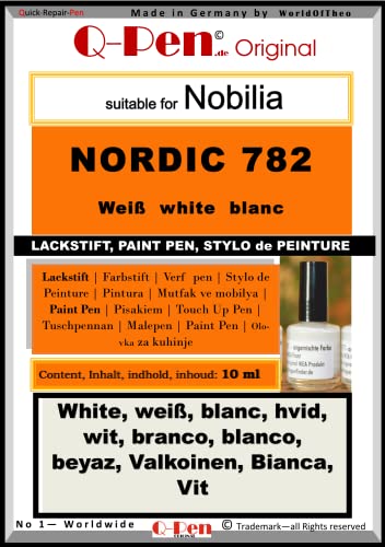 Q-Pen Ausbesserungsfarbe passend für nobilia Nordic 782 weiß - white - blanc von Q-Pen Original