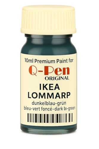 Q-Pen Original Ausbesserungslack für IKEA PAX Lommarp dunkelblau-grün Möbel 10ml Satin-Finish Kratzer-Reparatur mit integriertem Pinsel, ideal für Bett, Kommode und Schminktisch Q-Pen Original Ausbesserungslack für IKEA PAX Lommarp dunkelblau-grün Möbel 10ml Satin-Finish Kratzer-Reparatur mit integriertem Pinsel, ideal für Bett, Kommode und Schminktisch von Q-Pen Original