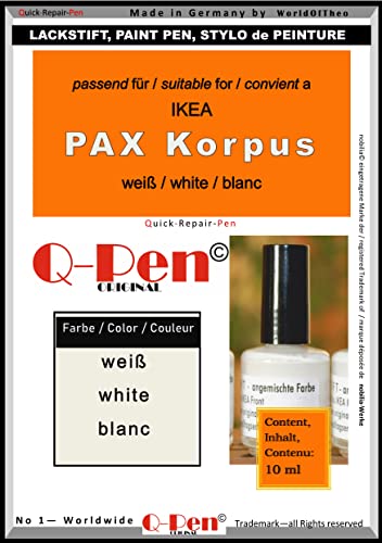 Q-Pen Original Lackstift for IKEA PAX Korpus/Frame white - Touch-up Paint - by von Q-Pen Original
