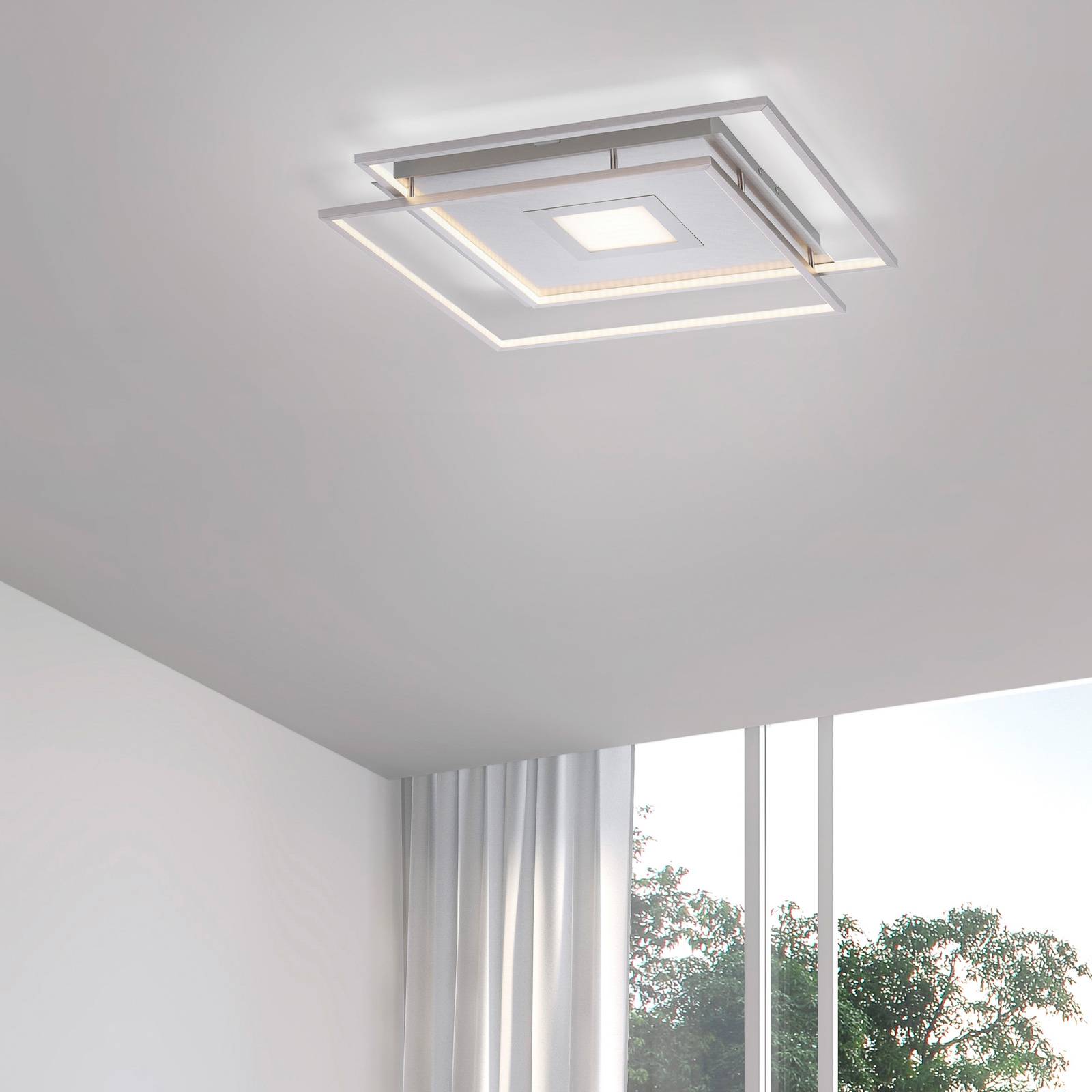 Paul Neuhaus Q-AMIRA LED-Deckenleuchte, silber von Q-Smart-Home