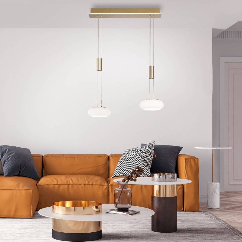 Paul Neuhaus Q-ETIENNE LED-Hängelampe 2fl, messing von Q-Smart-Home