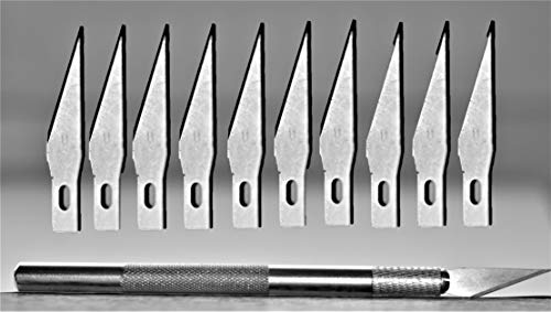 Bastelmesser Skapell mit 10 Ersatzklingen Hobbymesser Federmesser im Set von Q Tools