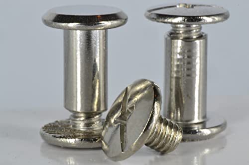 Buchschrauben edelstahl 8mm | 20 Stück | Farbe: silber | Schraubnieten für Leder basteln | Hülsenmutter + Schrauben | nieten 5mm | nieten zum schrauben | Deutscher Anbieter für Chicago schrauben von Q Tools