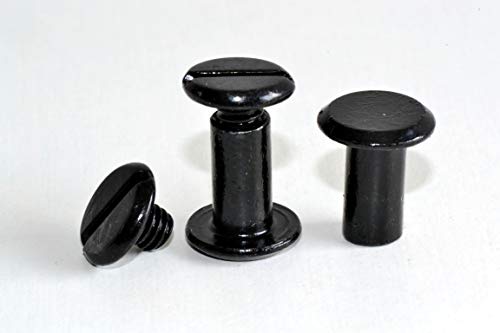 Buchschrauben schwarz/Schraubnieten/Gürtelschrauben / 10 Stück (15mm) von Q Tools
