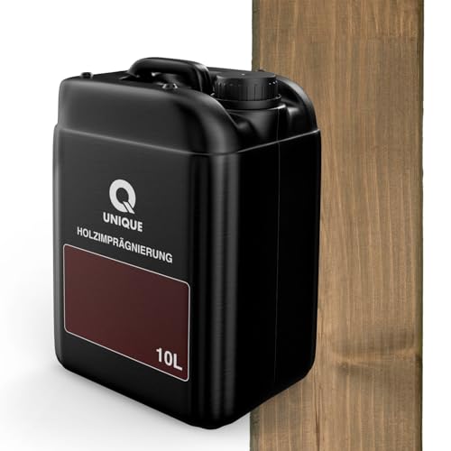 Q UNIQUE Holzimprägnierung Farbton 2in1 10L | Farbiger Holzschutz für außen & innen | Wetterfest & UV-beständig | Farbe: Braun-grau 7013 | Für Zäune, Gartenmöbel, Terrassen, Holzfassaden von Q UNIQUE