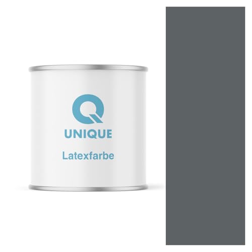 Q UNIQUE Latexfarbe 2L (ca.14m2) Anthrazit Innenfarbe Wandfarbe Deckenfarbe Klasse 3 Mattfarbe Scheuerfest Hohe Deckkraft von Q UNIQUE