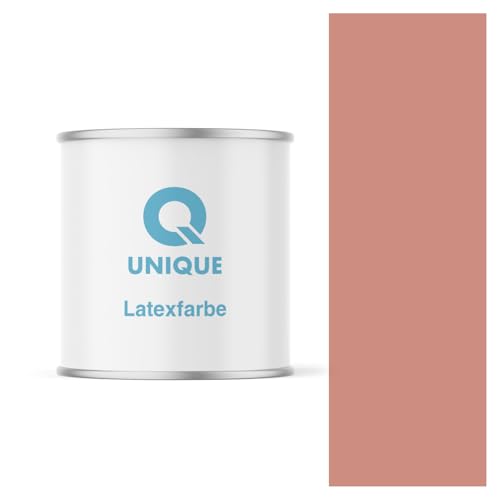 Q UNIQUE Latexfarbe 2L (ca.14m2) Dunkel Lachs Innenfarbe Wandfarbe Deckenfarbe Klasse 3 Mattfarbe Scheuerfest Hohe Deckkraft von Q UNIQUE