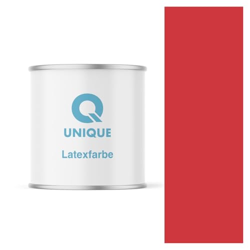 Q UNIQUE Latexfarbe 2L (ca.14m2) Feuerrot Innenfarbe Wandfarbe Deckenfarbe Klasse 3 Mattfarbe Scheuerfest Hohe Deckkraft von Q UNIQUE