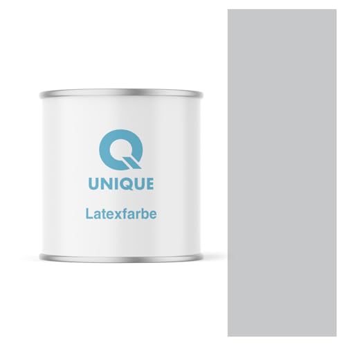 Q UNIQUE Latexfarbe 2L (ca.14m2) Hellgrau Innenfarbe Wandfarbe Deckenfarbe Klasse 3 Mattfarbe Scheuerfest Hohe Deckkraft von Q UNIQUE
