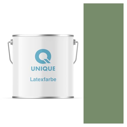 Q UNIQUE Latexfarbe 5L (ca.35m2) Dunkelgrün Innenfarbe Wandfarbe Deckenfarbe Klasse 3 Mattfarbe Scheuerfest Hohe Deckkraft von Q UNIQUE