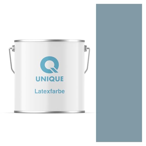 Q UNIQUE Latexfarbe 5L (ca.35m2) Platin-dunkelgrau Innenfarbe Wandfarbe Deckenfarbe Klasse 3 Mattfarbe Scheuerfest Hohe Deckkraft von Q UNIQUE