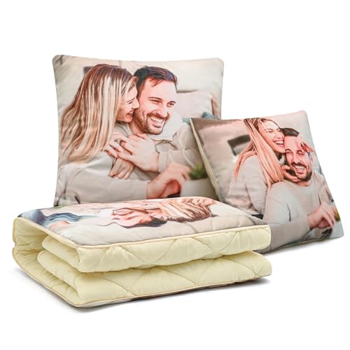 Kissendecke Personalisiert, 2-In-1 Kissendecke Personalisiertes Foto DIY Haustierkissen, Fotokissen Mit Eigenem Foto Für Auto Büro Nickerchen Reisedecke, Geschenk Papa Weihnachten Geburtstag Vatertag Kissendecke Personalisiert, 2-In-1 Kissendecke Personalisiertes Foto DIY Haustierkissen, Fotokissen Mit Eigenem Foto Für Auto Büro Nickerchen Reisedecke, Geschenk Papa Weihnachten Geburtstag Vatertag von Q&K