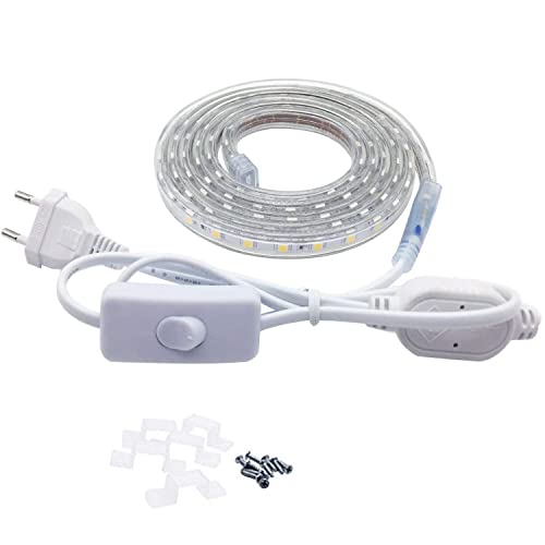 Q.Laomi LED Streifen 3 Meter, Wasserdicht IP65 LED Strip, LED Leiste 230V LED Band Weiß von Q.Laomi