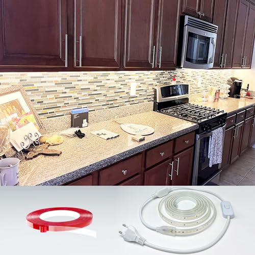 Q.Laomi LED Strip 3M, Super Hell Streifen 220V 230V Direktanschluss, Wasserdicht IP65 Leiste Mit Schalter, 3000K Warmweiß Lichtleiste für Küche, Badezimmer, Werkbank, Band Warmweiß Q.Laomi LED Strip 3M, Super Hell Streifen 220V 230V Direktanschluss, Wasserdicht IP65 Leiste Mit Schalter, 3000K Warmweiß Lichtleiste für Küche, Badezimmer, Werkbank, Band Warmweiß von Q.Laomi