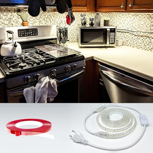 Q.Laomi LED Strip 3M, Super Hell LED Streifen 220V 230V Direktanschluss, Wasserdicht IP65 LED Leiste mit Schalter, 4000K LED Lichtleiste für Küche, Badezimmer, Werkbank, LED Lichtband Neutralweiß Q.Laomi LED Strip 3M, Super Hell LED Streifen 220V 230V Direktanschluss, Wasserdicht IP65 LED Leiste mit Schalter, 4000K LED Lichtleiste für Küche, Badezimmer, Werkbank, LED Lichtband Neutralweiß von Q.Laomi