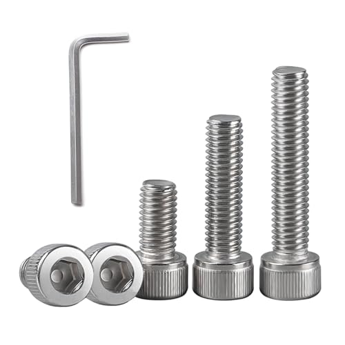 QANCEN 20 Stück M4x10mm Schrauben Zylinderschrauben mit Innensechskant, Edelstahl A2 V2A Zylinderkopfschrauben Vollgewinde Innensechskantschrauben mit Schraubenschlüssel von QANCEN