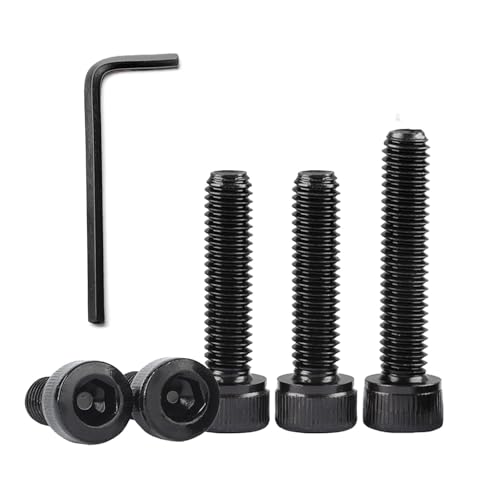 QANCEN 20 Stück M4x16mm Schrauben Zylinderschrauben mit Innensechskant, Schwarz Edelstahl A2 V2A Zylinderkopfschrauben Vollgewinde Innensechskantschrauben mit Schraubenschlüssel von QANCEN