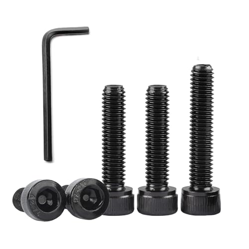 QANCEN 20 Stück M6x20mm Schrauben Zylinderschrauben mit Innensechskant, Schwarz Edelstahl A2 V2A Zylinderkopfschrauben Vollgewinde Innensechskantschrauben mit Schraubenschlüssel von QANCEN