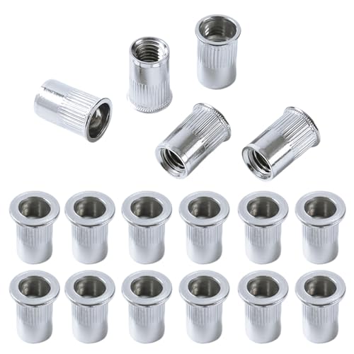 QANCEN 20 Stück Nietmuttern M3, Edelstahl Hülsenmutter A2 V2A Gewindenieten, Flachkopf Runde Einnietmuttern Rivet Nutsert, Blindnietmuttern für Metallbleche, Bleche, Rohre usw QANCEN 20 Stück Nietmuttern M3, Edelstahl Hülsenmutter A2 V2A Gewindenieten, Flachkopf Runde Einnietmuttern Rivet Nutsert, Blindnietmuttern für Metallbleche, Bleche, Rohre usw von QANCEN