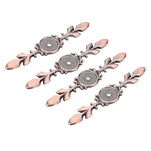 10 Stück Zink-Legierung Schrank griff Rückenplatte, Schrank griff Rück platte, Retro-Stil Einloch-Türgriff Rückwand platte (Rote Bronze) von QANYEGN