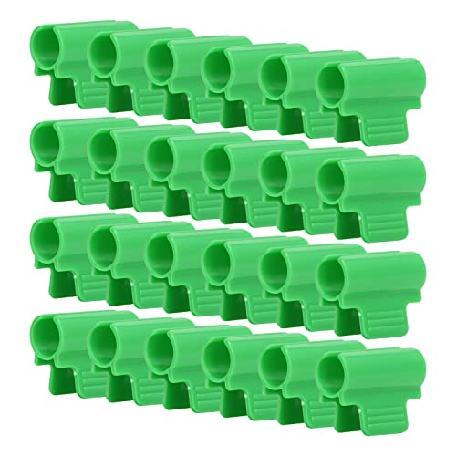 QANYEGN 24 Gewächshaus Clips, Grüne Pflanzenklammern, Gartenpflanzen Clips, Gewächshausklemmen, Für Gewächshausnetze und Folieninstallation, Vogelnetz (19mm Single Head) von QANYEGN