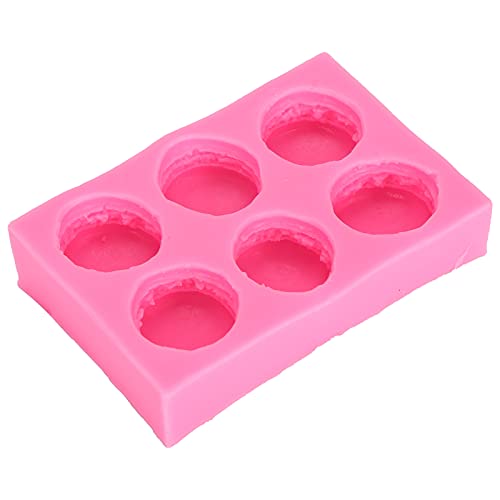 QANYEGN 3D Makronen Silikonformen mit 6 Vertiefungen, Rosa Macaron Fondant Süßigkeitsform, Vielseitiges Backwerkzeug für Hamburger, Muffins, Schokolade, Kerzen, Seife von QANYEGN