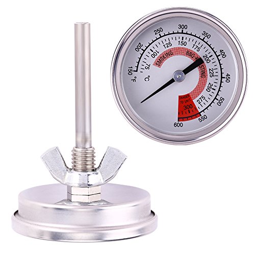 QANYEGN Edelstahl Grillthermometer, Hitzebeständig BBQ Thermometer, Ofenthermometer, Temperaturüberwachung Mit Einem Bereich von 75 ℃ bis 300 ℃, für Den Grill Smoker von QANYEGN