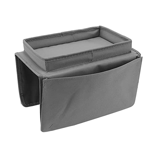 QANYEGN Sofa-Tablett, Faltbares Sofa-Armtablett, Stabiler Sofatisch, Rutschfester Untersetzer-Getränkehalter-Tisch Zum Essen Und Trinken(Grau) von QANYEGN