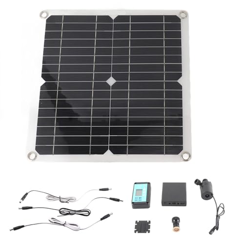QANYEGN Solarbrunnenpumpe, 50W Solarpanel, 22W Wasserbrunnenpumpe mit Batteriekasten -Timing -Controller für Vogelbad, Gartenteich von QANYEGN