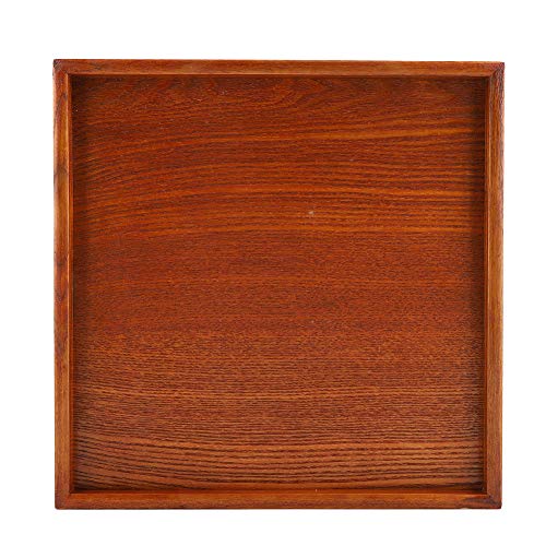 QANYEGN Teetablett Aus Massivholz, Holztablett, Rechteckig Serviertablett, Servierplatte, Für Kaffee, Sushi Und Snacks Im Café Oder Restaurant(30 * 30cm) von QANYEGN
