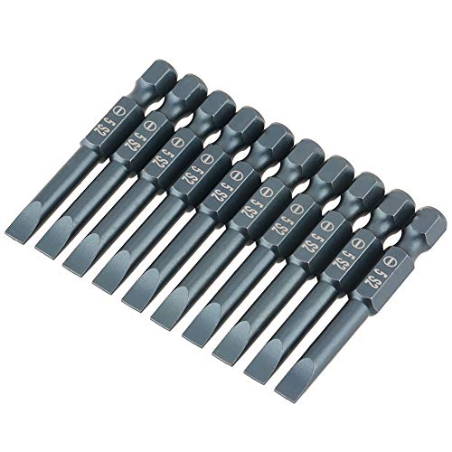 Qanyegn 10pcs 1/4 -Zoll 50 mm geschlitzte Schraubendreherbits Set, Hex Shank S2 Leichtmetallstahlschrauberbits, Slotted -Schraubendreherbits H6.3x50xsl5mm Qanyegn 10pcs 1/4 -Zoll 50 mm geschlitzte Schraubendreherbits Set, Hex Shank S2 Leichtmetallstahlschrauberbits, Slotted -Schraubendreherbits H6.3x50xsl5mm von QANYEGN