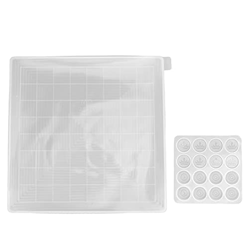 Qanyegn 2pcs Schachharzform -Set, Checkers Board Crown Stück Silikonform, Silikonguss -Checkers -Board -Set für DIY -Handwerksbereitschaftsvorräte, Brettspielvorräte von QANYEGN