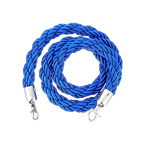 Absperrseil mit Pfosten, zur Kontrolle von Menschenmengen, for Autoshows, Hotels, Hochleistungs-Absperrseil und polierten Clips, langlebige Seil-Sicherheitsbarrieren(Blue Sliver,1.5m/5ft) von QAONEAY