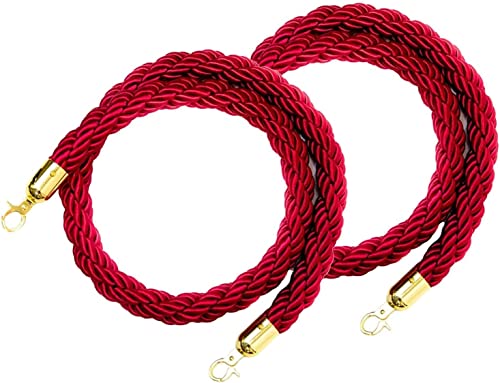 Absperrseil zur Kontrolle von Menschenmengen, 2 Packungen Absperrseile, Absperrpfosten, Warteschlangenlinienabsperrung, mit Haken for Hotels, Konzerte, Theater(120cm/4ft) von QAONEAY